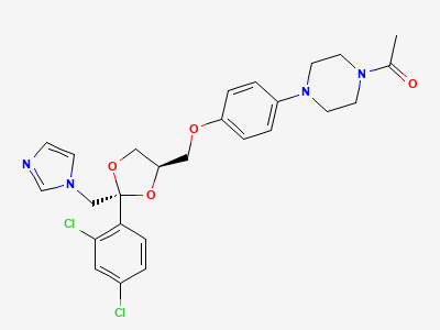1-[4-[4-[[(2RS,4RS)-2-(2,4-dichlorophenyl)-2-[(1H-imidazol-1-yl)methyl]-1,3-dioxolan-4-yl]methoxy]phenyl]piperazin-1-yl]ethan-1-one Structure