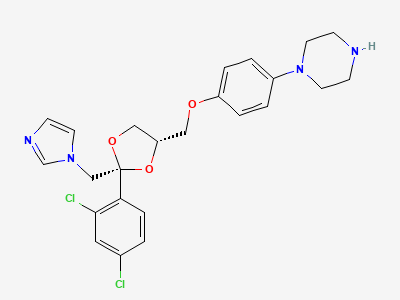 1-[4-[[(2RS,4SR)-2-(2,4-dichlorophenyl)-2-[(1H-imidazol-1-yl)methyl]-1,3-dioxolan-4-yl]methoxy]phenyl]piperazine Structure