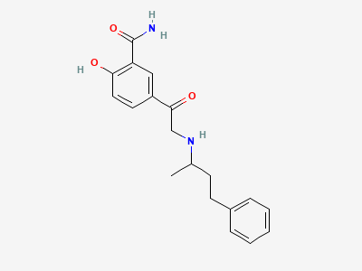 2-hydroxy-5-[2-[[(2RS)-4-phenylbutan-2-yl]amino]-acetyl]benzamide Structure