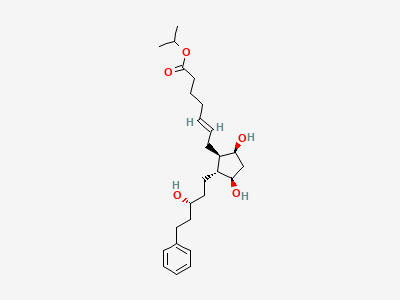 Propan-2-yl (5E)-7-[(1R,2R,3R,5S)-3,5-dihydroxy-2-[(3R)-3-hydroxy-5-phenylpentyl]cyclopentyl]hept-5-enoate Structure