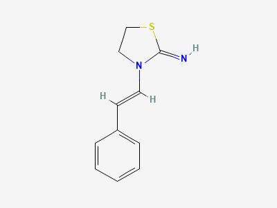 3-[(E)-2-phenylethenyl]thiazolidin-2-imine Structure