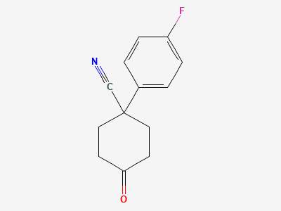 1-(4-fluorophenyl)-4-oxocyclohexanecarbonitrile Structure