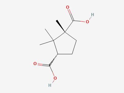 (1RS,3SR)-1,2,2-trimethylcyclopentane-1,3-dicarboxylic acid (camphoric acid) Structure