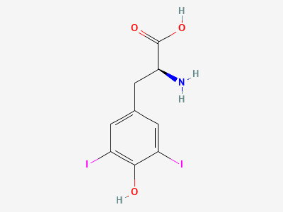 (2S)-2-amino-3-(4-hydroxy-3,5-diiodophenyl)propanoic acid (diiodotyrosine) Structure