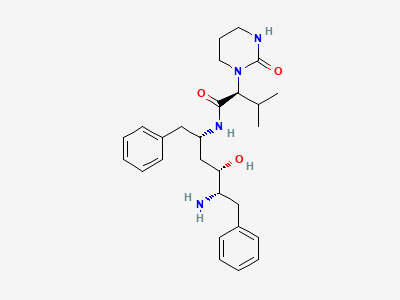 (2S)-N-[(1S,3S,4S)-1-benzyl-4-amino-3-hydroxy-5-phenylpentyl]-3-methyl-2-[2-oxotetrahydropyrimidin-1(2H)-yl]butanamide Structure