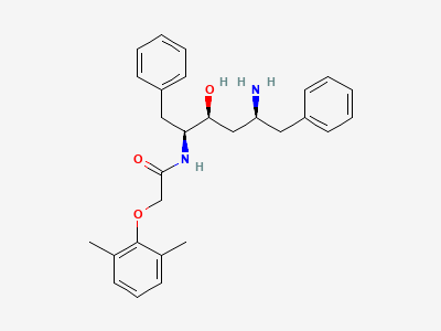 N-[(1S,2S,4S)-4-amino-1-benzyl-2-hydroxy-5-phenylpentyl]-2-(2,6-dimethylphenoxy)acetamide Structure