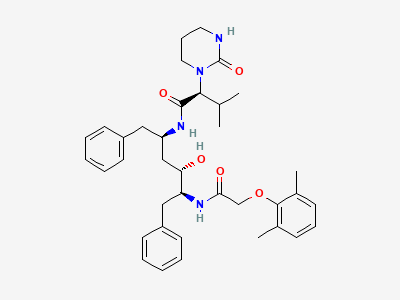 (2S)-N-[(1R,3S,4S)-1-benzyl-4-[[2-(2,6-dimethylphenoxy)-acetyl]amino]-3-hydroxy-5-phenylpentyl]-3-methyl-2-[2-oxotetrahydropyrimidin-1(2H)-yl]butanamide Structure