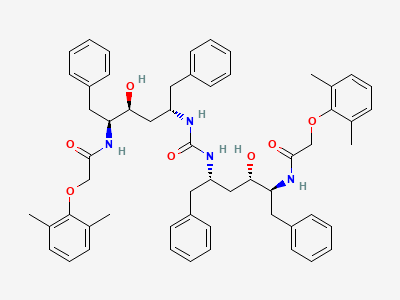 N,N'-bis[(1S,3S,4S)-1-benzyl-4-[[2-(2,6-dimethylphenoxy)acetyl]amino]-3-hydroxy-5-phenylpentyl]urea Structure