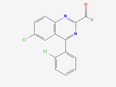 6-chloro-4-(2-chlorophenyl)quinazoline-2-carbaldehyde Structure