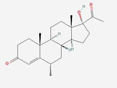 17-hydroxy-6α-methylpregn-4-ene-3,20-dione (medroxyprogesterone) Structure