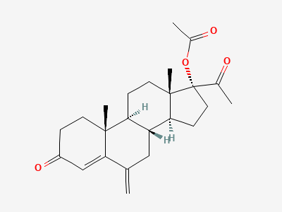 6-methylidene-3,20-dioxopregn-4-en-17-yl acetate (6-methylenehydroxyprogesterone acetate) Structure