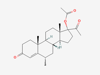 6α-methyl-3,20-dioxopregn-4-en-17-yl acetate (medroxyprogesterone acetate) Structure