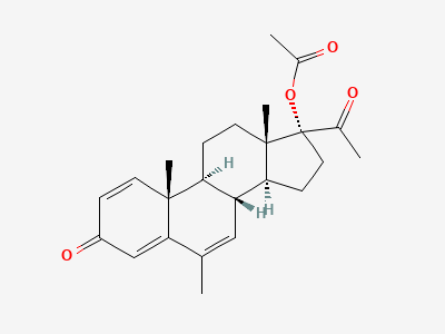 6-methyl-3,20-dioxopregna-1,4,6-trien-17-yl acetate Structure