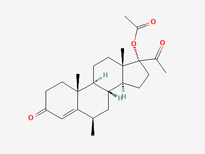 6β-methyl-3,20-dioxopregn-4-en-17-yl acetate Structure