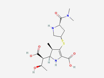 (4R,5S)-5-[(1S,2R)-1-carboxy-2-hydroxypropyl]-3-[[(3S,5S)-5-[(dimethylamino)carbonyl]pyrrolidin-3-yl]sulfanyl]-4-methyl-4,5-dihydro-1H-pyrrole-2-carboxylic acid Structure
