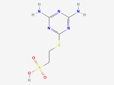 2-(4,6-diamino-1,3,5-triazin-2-yl)sulfanylethanesulfonic acid Structure