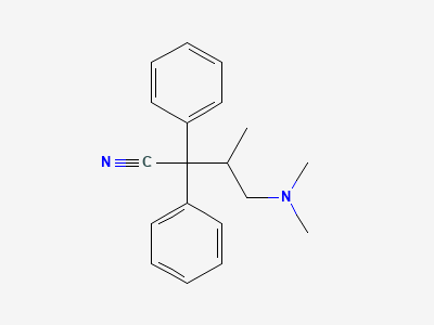 (3RS)-4-(dimethylamino)-3-methyl-2,2-diphenylbutanenitrile (isodidiavalo) Structure