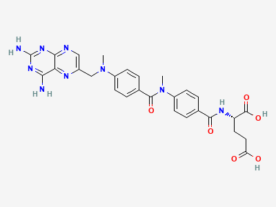 (2S)-2-[[4-[[4-[[(2,4-diaminopteridin-6-yl)methyl]-methylamino]benzoyl]methylamino]benzoyl]amino]-pentanedioic acid Structure