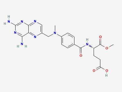 (4S)-4-[[4-[[(2,4-diaminopteridin-6-yl)methyl]methylamino]benzoyl]amino]-5-methoxy-5-oxopentanoic acid (methotrexate 1-methyl ester) Structure