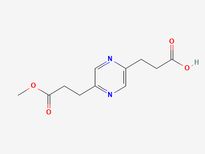 3-[5-(3-methoxy-3-oxopropyl)pyrazin-2-yl]propanoic acid Structure