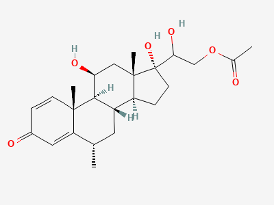 (20RS)-11β,17,20-trihydroxy-6α-methyl-3-oxopregna-1,4-dien-21-yl acetate Structure