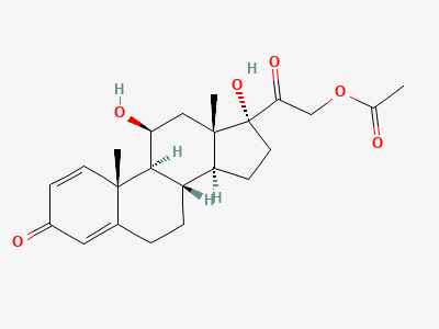 11β,17-dihydroxy-3,20-dioxopregna-1,4-dien-21-yl acetate (prednisolone acetate) Structure