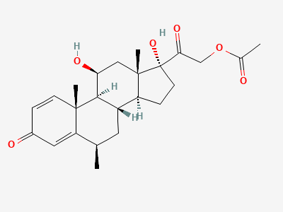 11β,17-dihydroxy-6β-methyl-3,20-dioxopregna-1,4-dien-21-yl acetate Structure