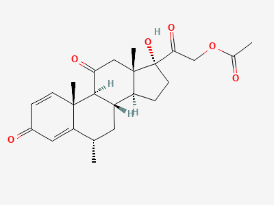 17-hydroxy-6α-methyl-3,11,20-trioxopregna-1,4-dien-21-yl acetate Structure