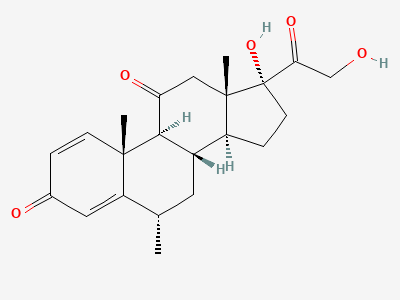 17,21-dihydroxy-6α-methylpregna-1,4-diene-3,11,20-trione Structure