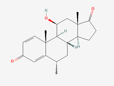 11β-hydroxy-6α-methylandrosta-1,4-diene-3,17-dione Structure