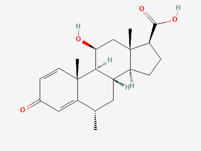 11β-hydroxy-6α-methyl-3-oxoandrosta-1,4-diene-17βcarboxylic acid Structure