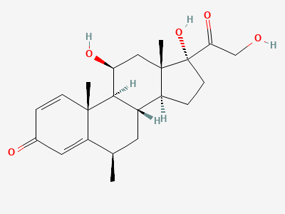 11β,17,21-trihydroxy-6β-methylpregna-1,4-diene-3,20-dione Structure