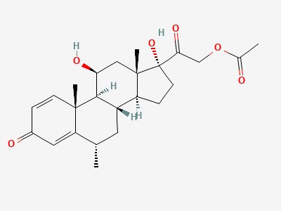 11β,17-dihydroxy-6α-methyl-3,20-dioxopregna-1,4-dien-21-yl acetate (methylprednisolone acetate) Structure