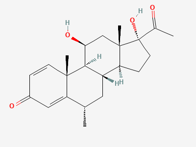 11β,17-dihydroxy-6α-methylpregna-1,4-diene-3,20-dione Structure