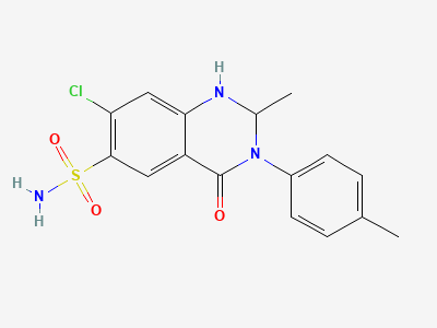 (2RS)-7-chloro-2-methyl-3-(4-methylphenyl)-4-oxo-1,2,3,4-tetrahydroquinazoline-6-sulfonamide Structure