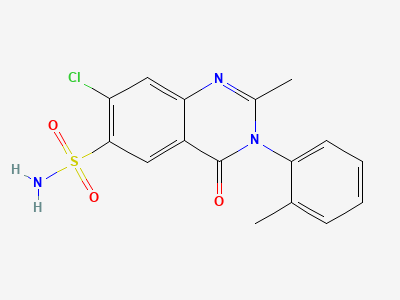 7-chloro-2-methyl-3-(2-methylphenyl)-4-oxo-3,4-dihydroquinazoline-6-sulfonamide Structure