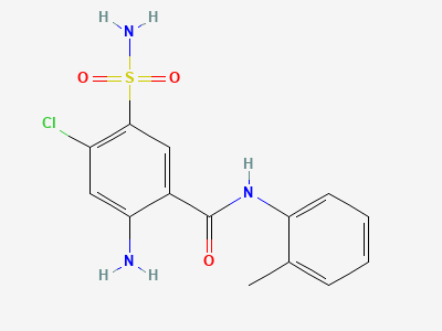 2-amino-4-chloro-N-(2-methylphenyl)-5-sulfamoylbenzamide Structure