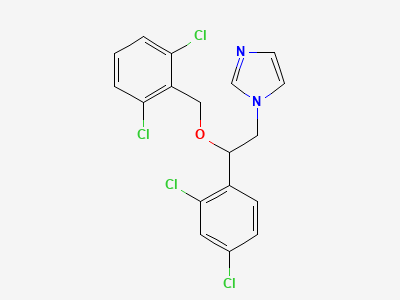 1-[(2RS)-2-(2,4-dichlorophenyl)-2-[[(2,6-dichlorophenyl)methyl]oxy]ethyl]-1H-imidazole (isoconazole) Structure