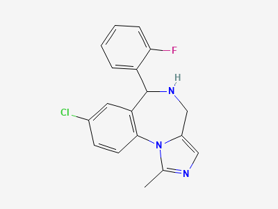 (6RS)-8-chloro-6-(2-fluorophenyl)-1-methyl-5,6-dihydro-4H-imidazo[1,5-a][1,4]benzodiazepine Structure