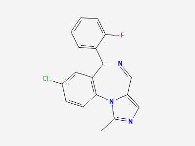 (6RS)-8-chloro-6-(2-fluorophenyl)-1-methyl-6H-imidazo-[1,5-a][1,4]benzodiazepine Structure