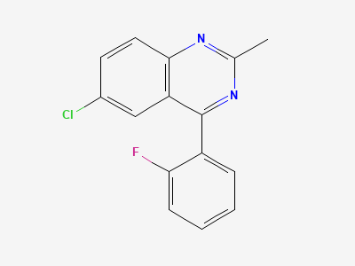 6-chloro-4-(2-fluorophenyl)-2-methylquinazoline Structure