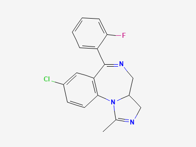 (3aRS)-8-chloro-6-(2-fluorophenyl)-1-methyl-3a,4-dihydro-3H-imidazo[1,5-a][1,4]benzodiazepine Structure