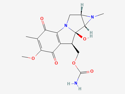 [(1aS,8R,8aR,8bS)-8a-hydroxy-6-methoxy-1,5-dimethyl-4,7-dioxo-1,1a,2,4,7,8,8a,8b-octahydroazirino[2',3':3,4] pyrrolo[1,2-a]indol-8-yl]methyl carbamate (mitomycin B) Structure