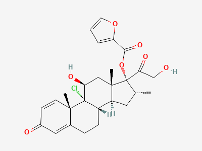 9-chloro-11β,21-dihydroxy-16α-methyl-3,20-dioxopregna-1,4-dien-17-yl furan-2-carboxylate Structure