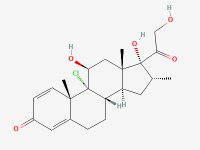 9-chloro-11β,17,21-trihydroxy-16α-methylpregna-1,4-diene-3,20-dione Structure