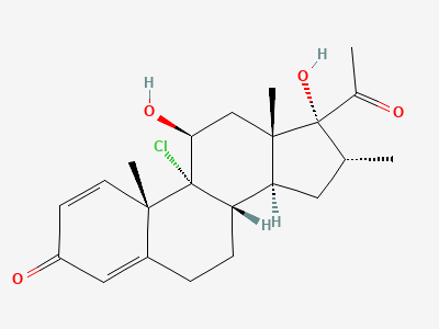 9-chloro-11β,17-dihydroxy-16α-methylpregna-1,4-diene-3,20-dione Structure