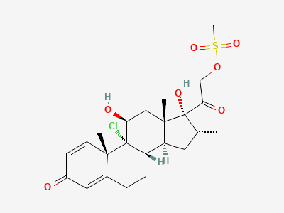 9-chloro-11β,17-dihydroxy-16α-methyl-3,20-dioxopregna-1,4-dien-21-yl methanesulfonate Structure