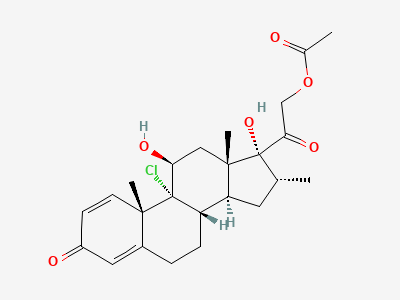 9-chloro-11β,17-dihydroxy-16α-methyl-3,20-dioxopregna-1,4-dien-21-yl acetate Structure