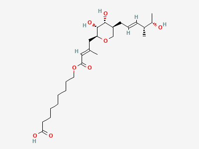 9-[[(2E)-4-[(2S,3R,4R,5S)-3,4-dihydroxy-5-[(2E,4R,5S)-5-hydroxy-4-methylhex-2-enyl]tetrahydro-2H-pyran-2-yl]-3-methylbut-2-enoyl]oxy]nonanoic acid (pseudomonic acid C) Structure
