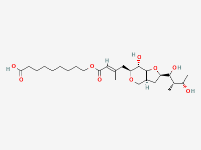 9-[[(2E)-4-[(2R,3aS,6S,7S)-2-[(2S,3S)-1,3-dihydroxy-2-methylbutyl]-7-hydroxyhexahydro-4H-furo[3,2-c]pyran-6-yl]-3-methylbut-2-enoyl]oxy]nonanoic acid Structure